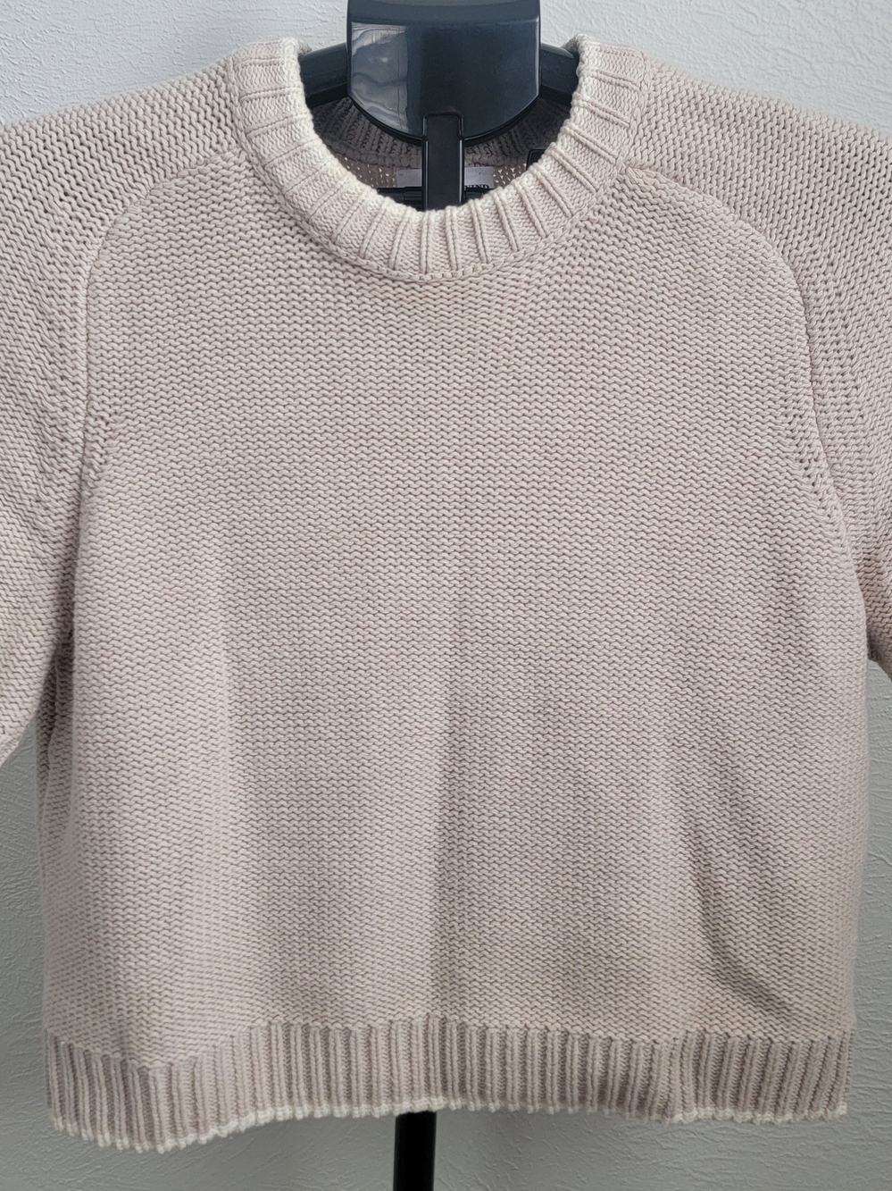 Women's Cream Crewneck Knit Sweater - Soft Everyday Layer